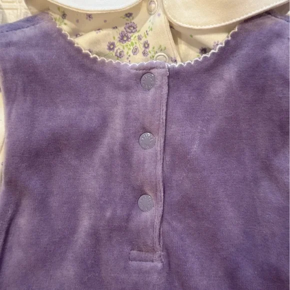 90s Little Me Lavender Peter Pan Collar Embroidered  Jumper Floral Blouse NWT - Picture 8 of 13